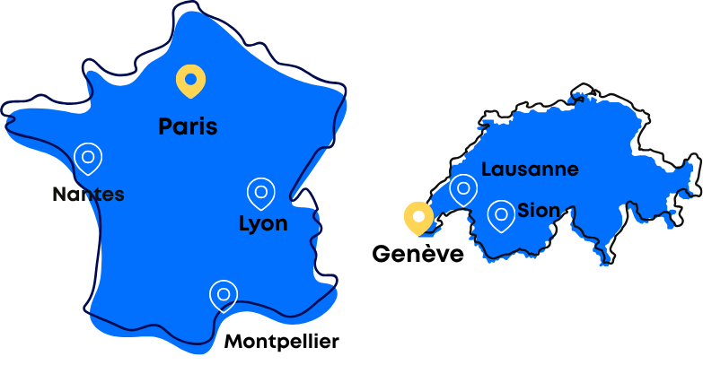 carte localisation Astrelya france et suisse